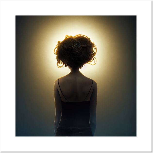 Woman Under the dramatic lighting Wall Art by DyeruArt